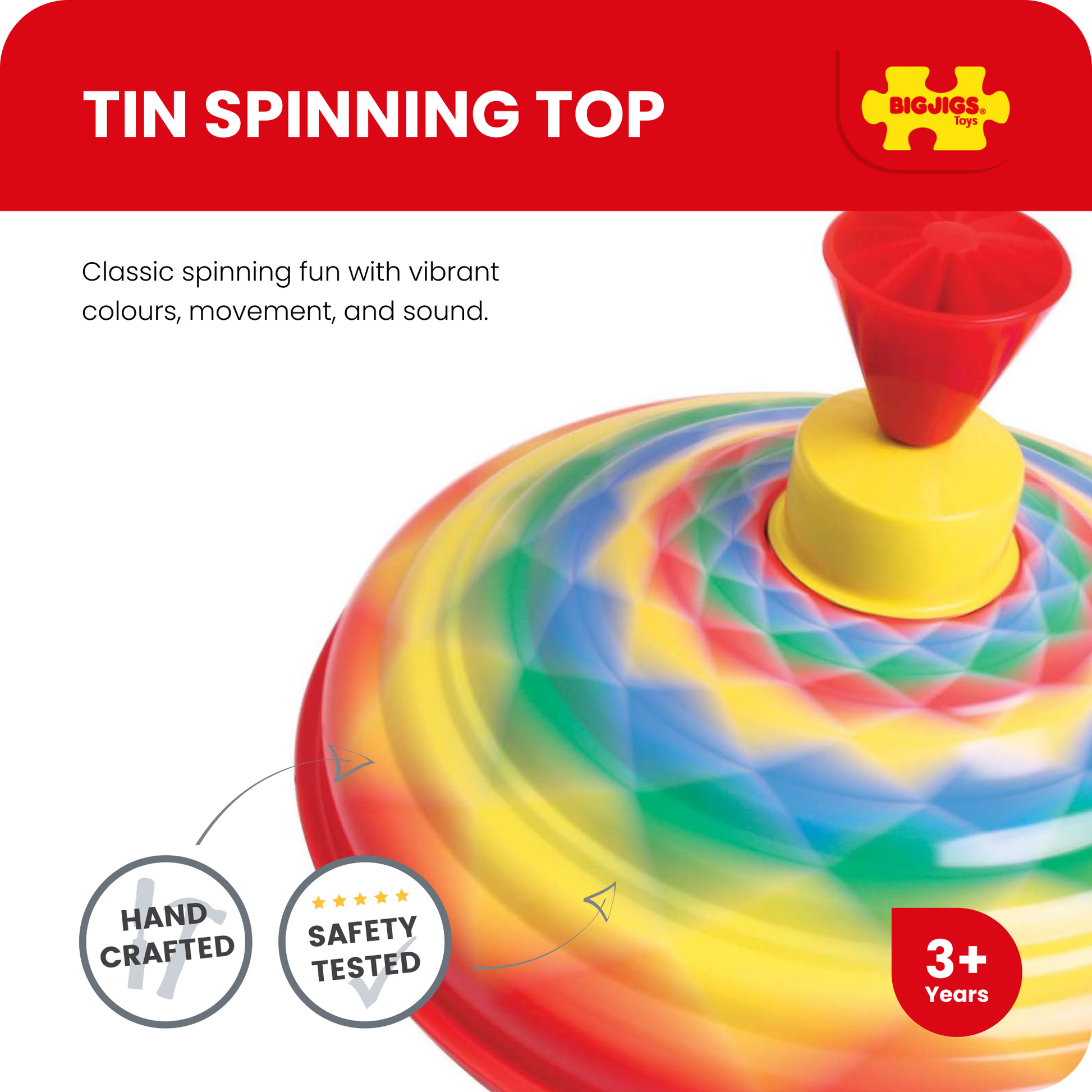 Tin Humming Top - Toby Tiger UK