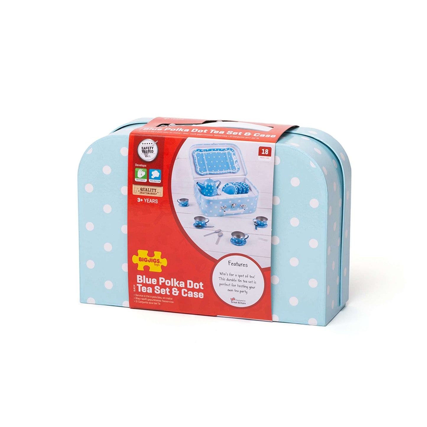 Blue Polka Dot Tea Set - Toby Tiger UK
