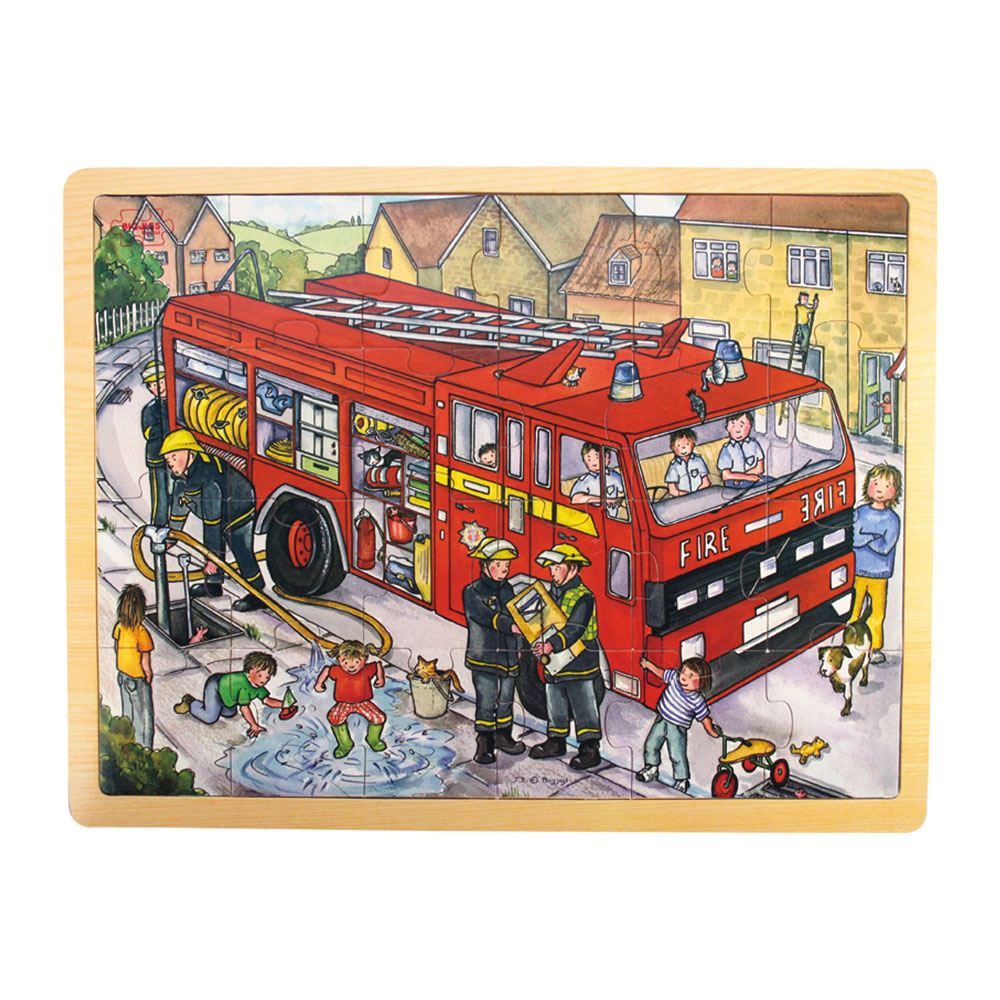 Tray Puzzle Fire Engine - Toby Tiger