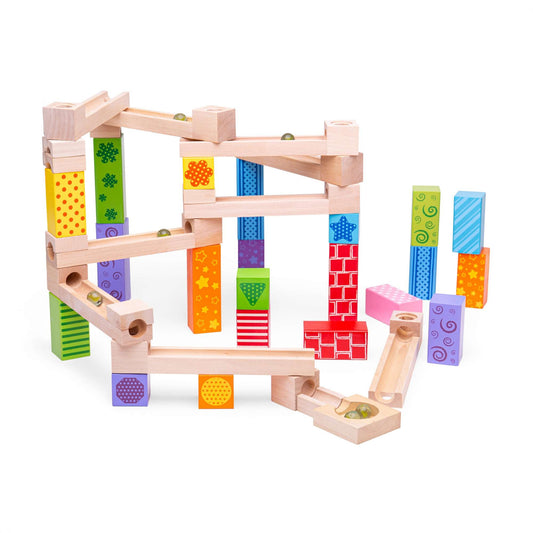 Multicoloured Marble Run - Wooden Toy