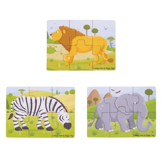 Safari (6 Piece Puzzles) - 3 Puzzles - Toby Tiger