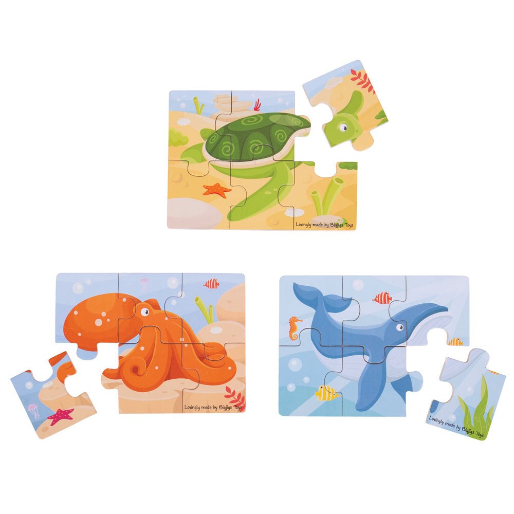 Sealife (6 Piece Puzzles) - 3 Puzzles - Toby Tiger