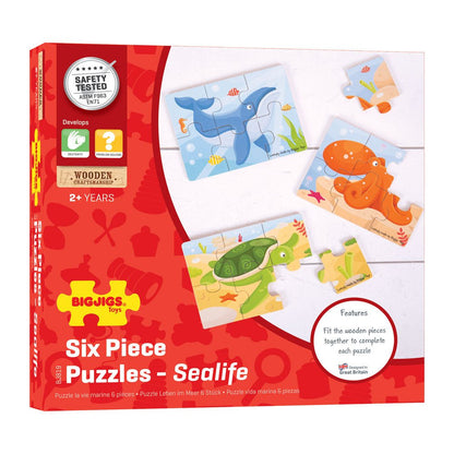 Sealife (6 Piece Puzzles) - 3 Puzzles - Toby Tiger