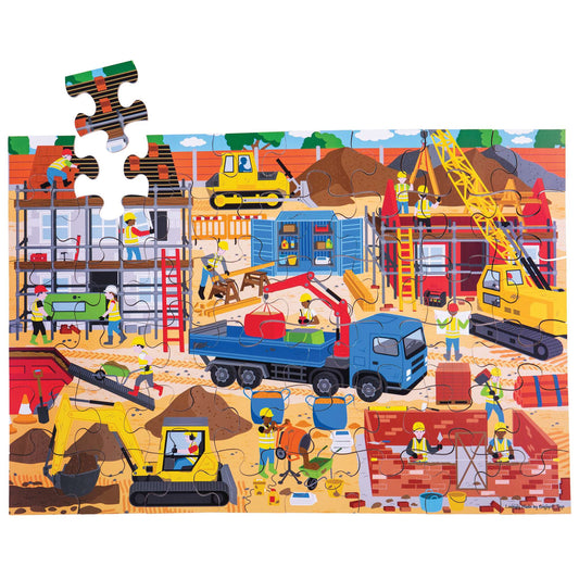 Construction Site Floor Puzzle (48 piece) - Toby Tiger UK