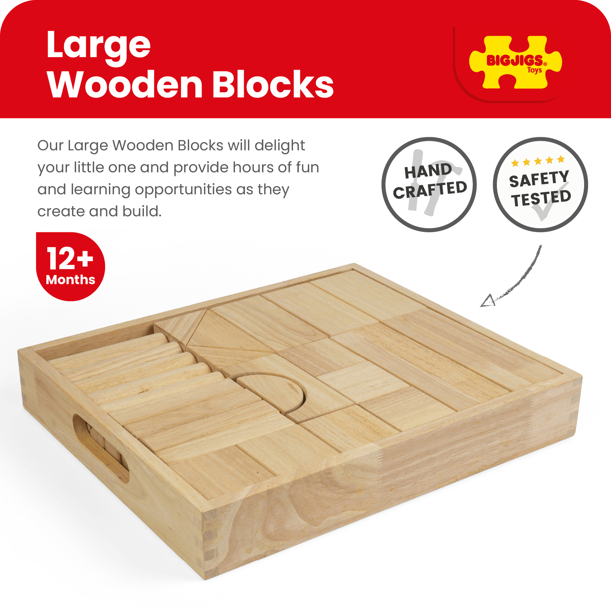 Large Wooden Stacking Blocks - Toby Tiger