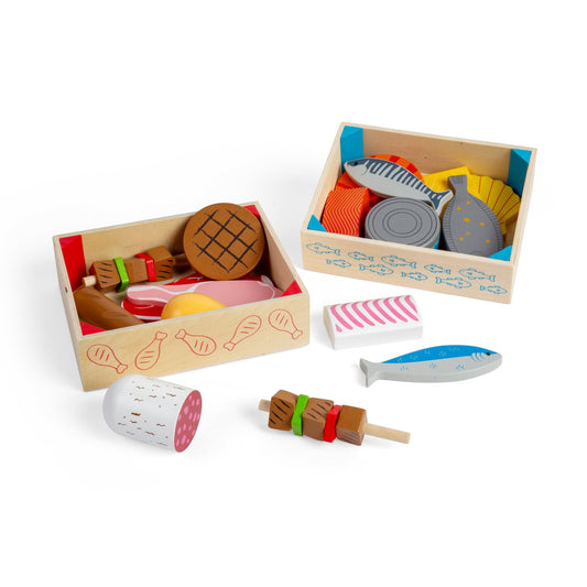 Meat & Fish Crate Set (Wooden Toy) - Toby Tiger