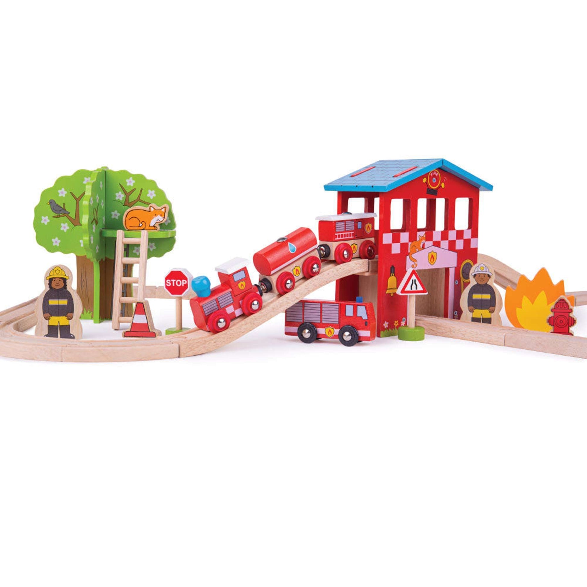 Fire Station Train Set - Toby Tiger