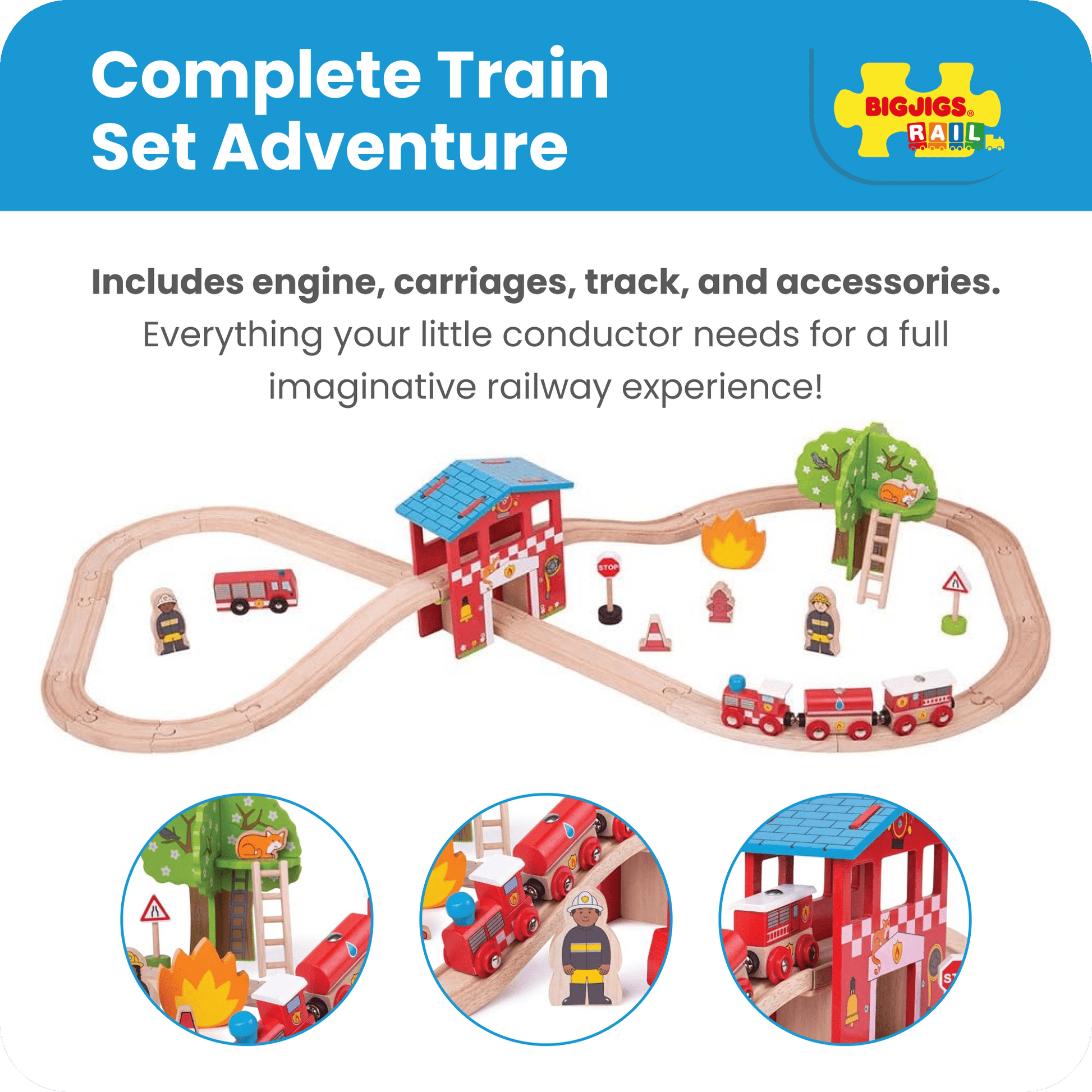 Fire Station Train Set - Toby Tiger