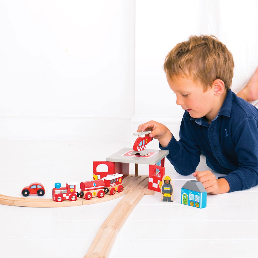 Firestation Shed - Wooden Toy - Toby Tiger