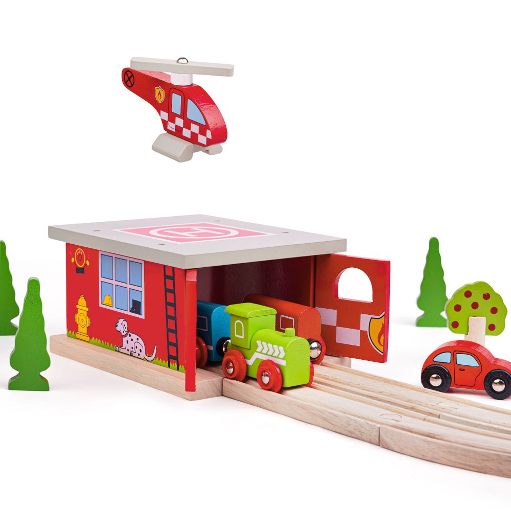 Firestation Shed - Wooden Toy - Toby Tiger