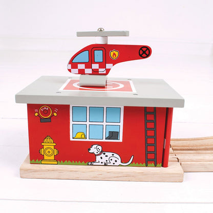 Firestation Shed - Wooden Toy - Toby Tiger