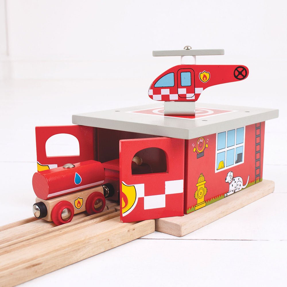 Firestation Shed - Wooden Toy - Toby Tiger