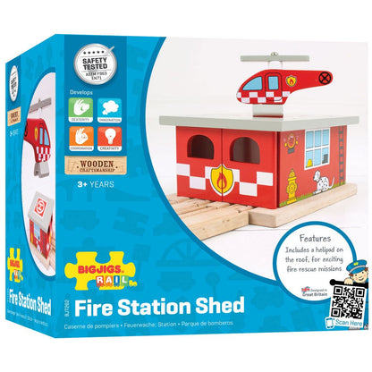 Firestation Shed - Wooden Toy - Toby Tiger