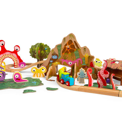 Monster Train Set - Wooden Toy - Toby Tiger