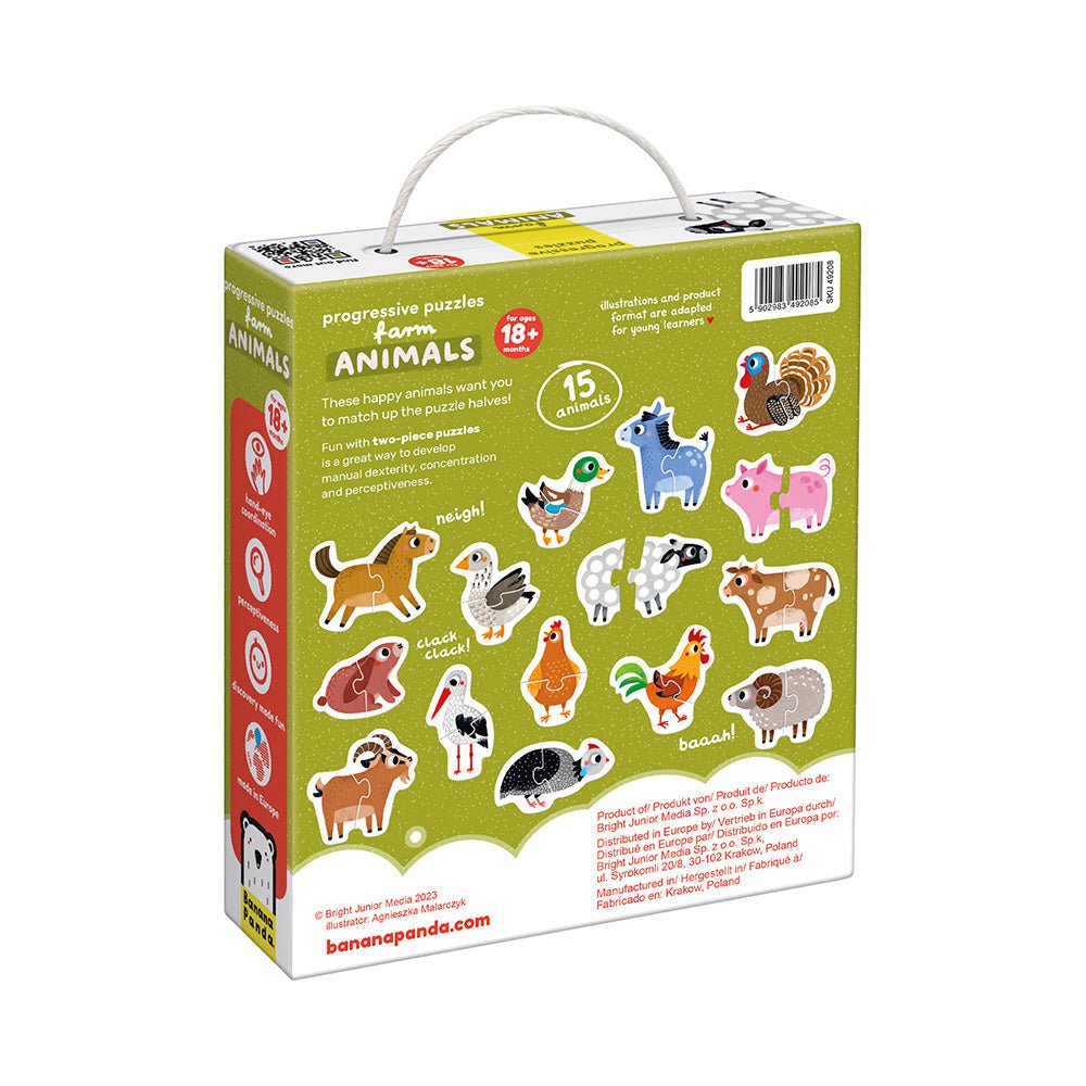 Banana Panda Progressive Puzzles Farm Animals - Toby Tiger