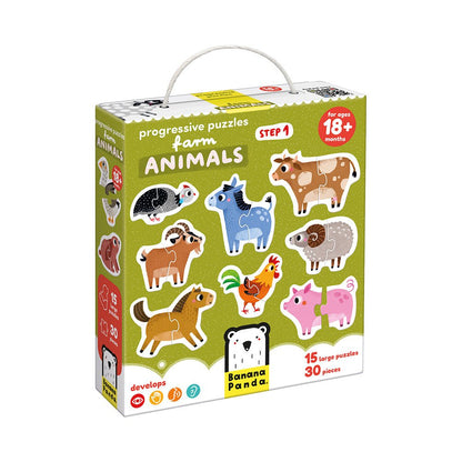 Banana Panda Progressive Puzzles Farm Animals - Toby Tiger