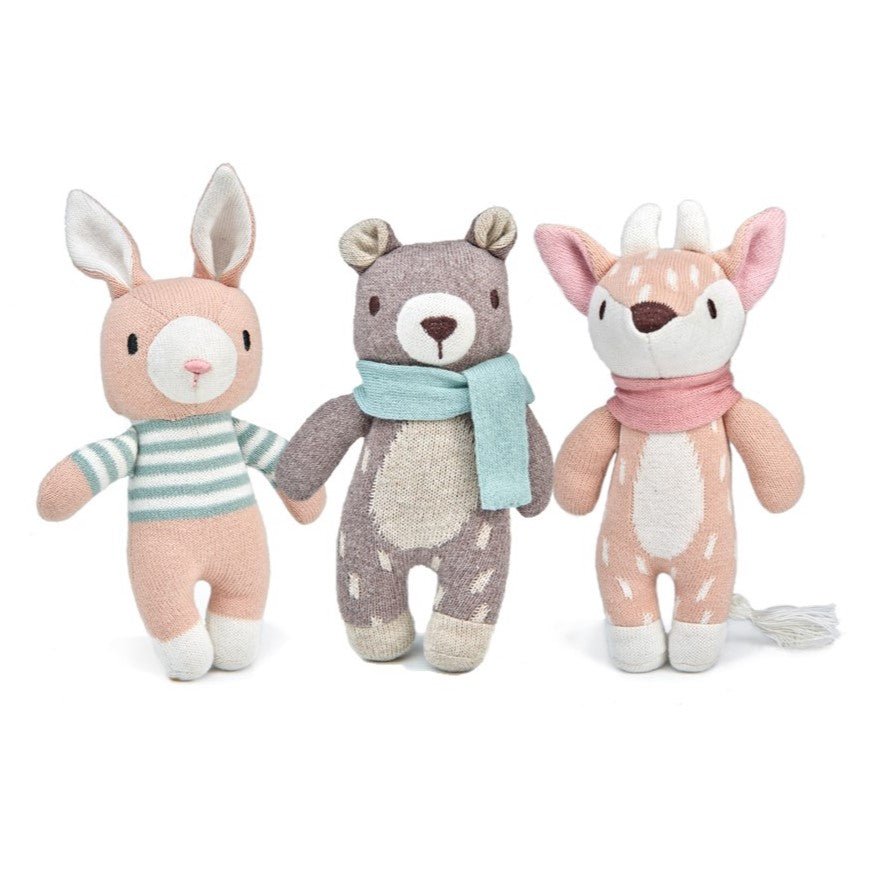 Knitted Animal Set + Gift Box (Bear, Deer, Hare) - Toby Tiger