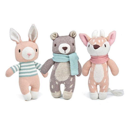 Knitted Animal Set + Gift Box (Bear, Deer, Hare) - Toby Tiger