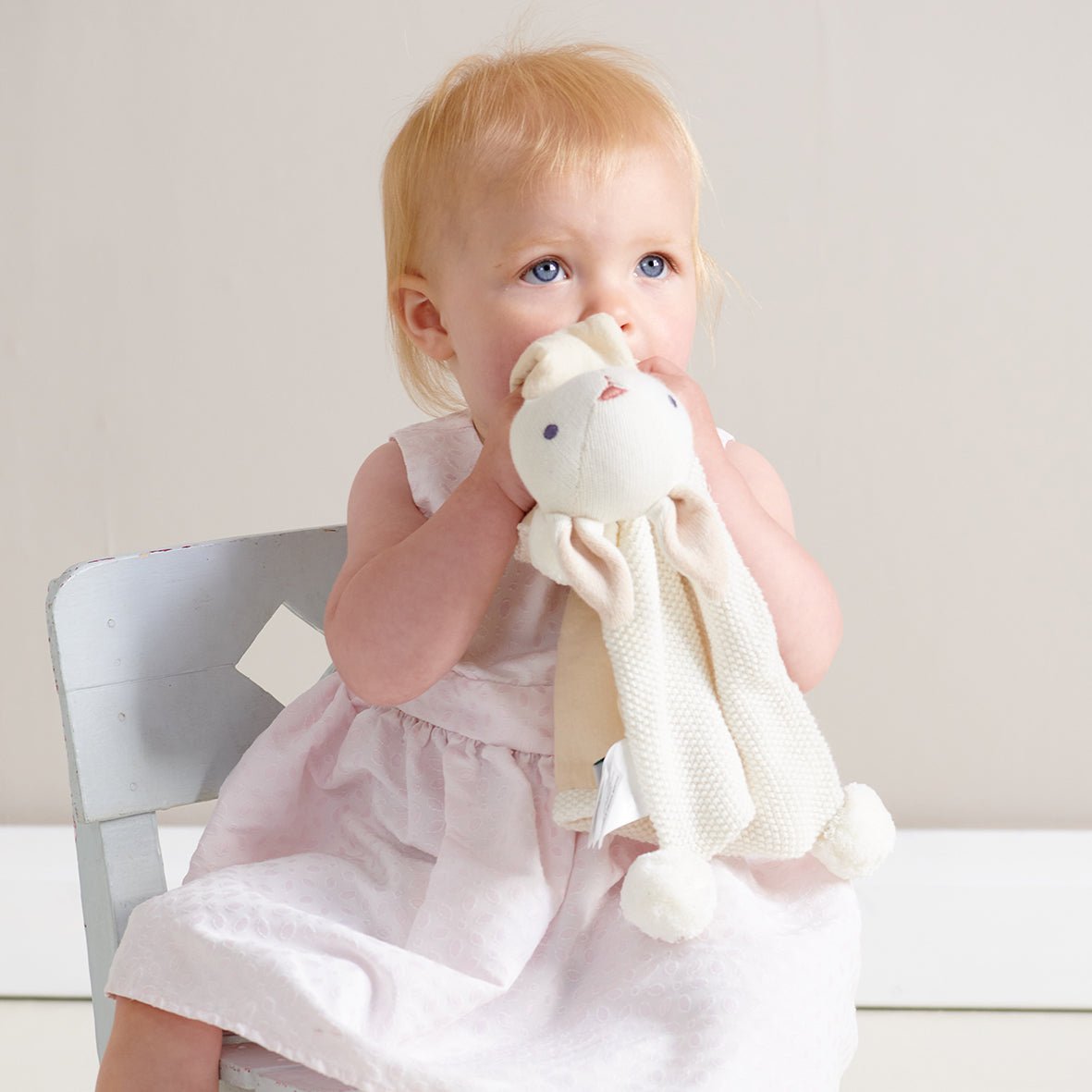 Organic Baby Comforter, Rattle & Doll Set in Cream + Gift Box - Toby Tiger