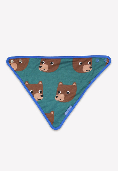 Organic Brown Bear Print Dribble Bib - Toby Tiger