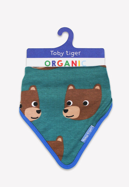Organic Brown Bear Print Dribble Bib - Toby Tiger
