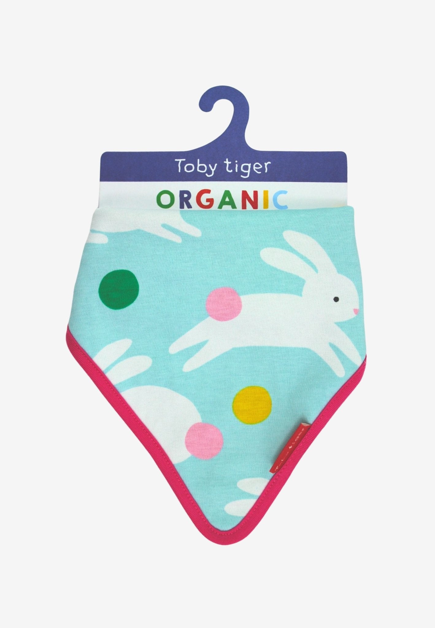 Organic Bunny Hop Print Dribble Bib - Toby Tiger