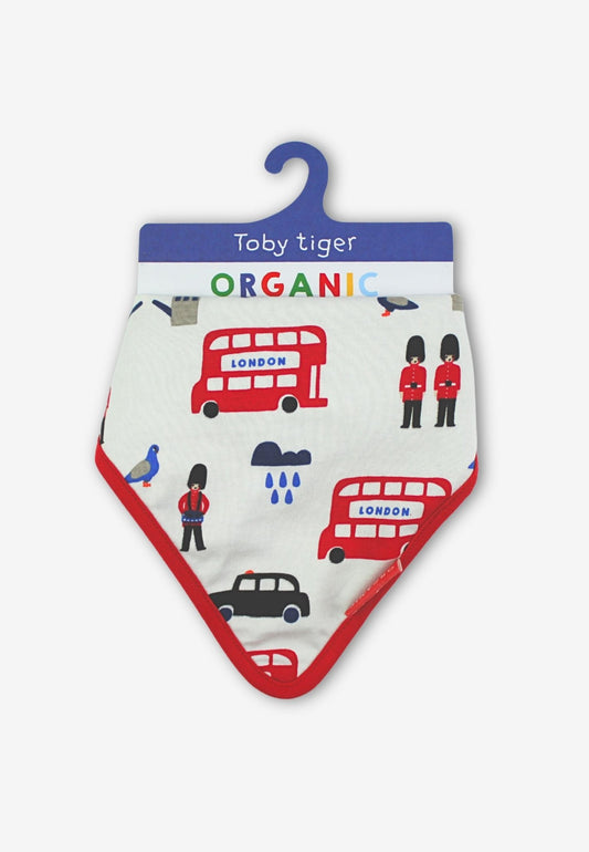 Organic London Print Dribble Bib - Toby Tiger
