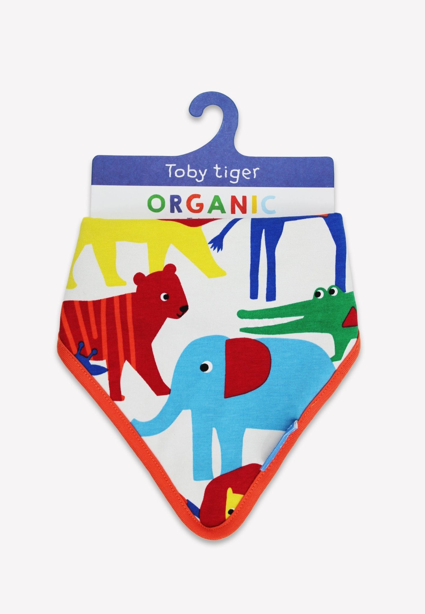 Organic Safari Print Dribble Bib - Toby Tiger