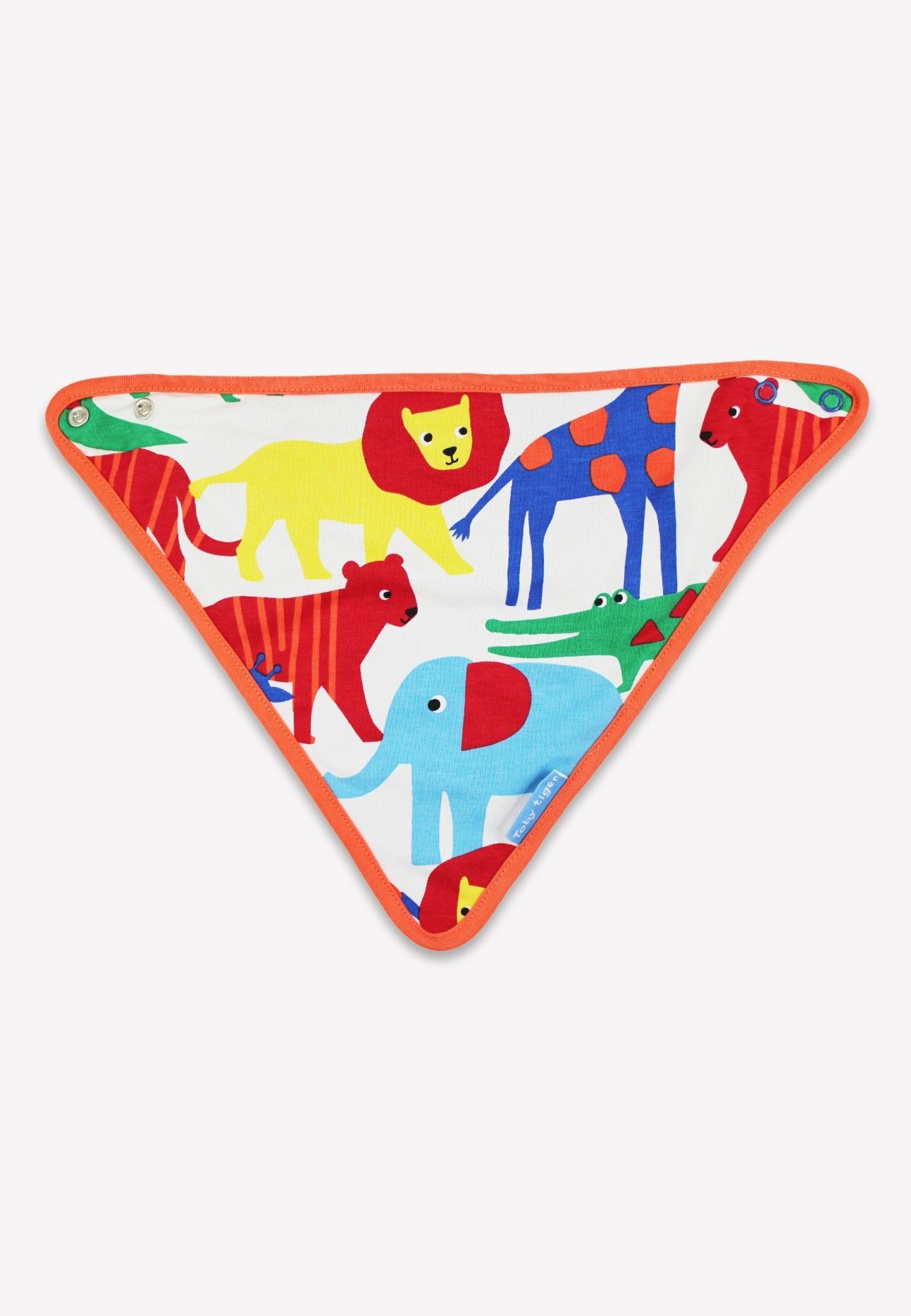 Organic Safari Print Dribble Bib - Toby Tiger