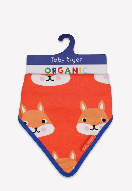Organic Squirrel Print Dribble Bib - Toby Tiger