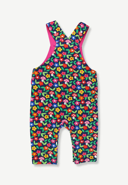 Organic Flower Print Dungarees - Toby Tiger UK