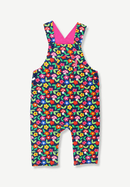 Organic Flower Print Dungarees - Toby Tiger UK