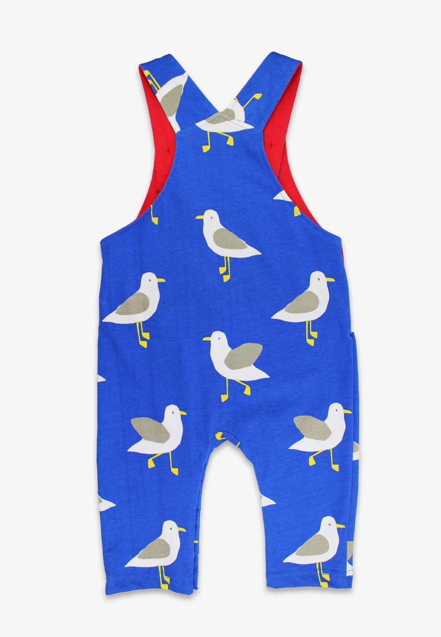 Organic Seagull Harbour Print Dungarees - Toby Tiger