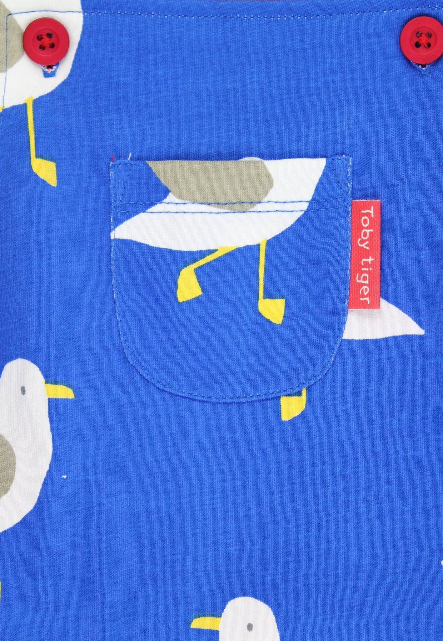 Organic Seagull Harbour Print Dungarees - Toby Tiger