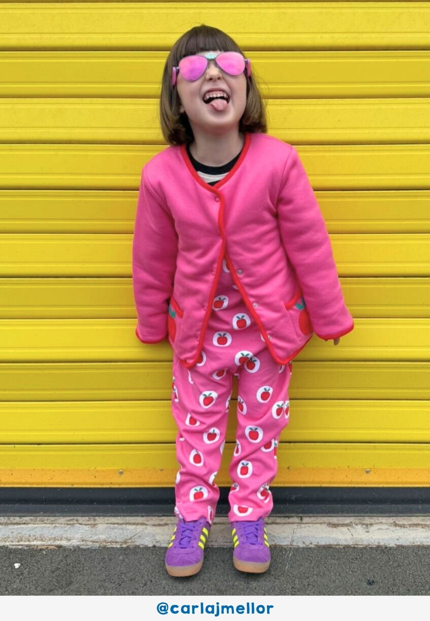 Organic Apple Print Dungarees - Toby Tiger