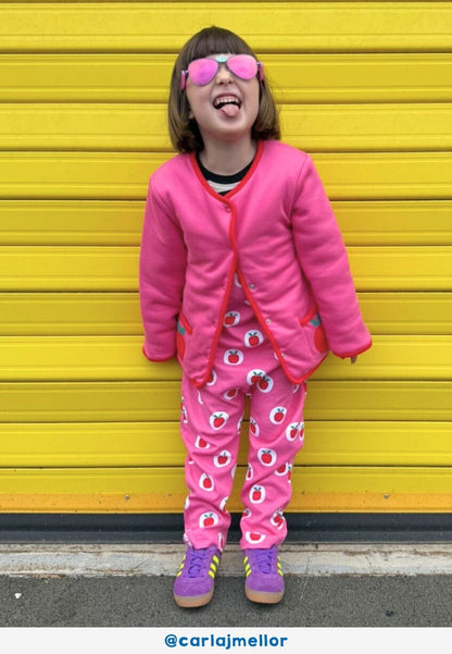 Organic Apple Print Dungarees - Toby Tiger