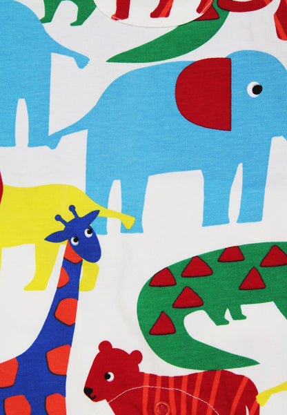 Organic Safari Print Dungarees - Toby Tiger