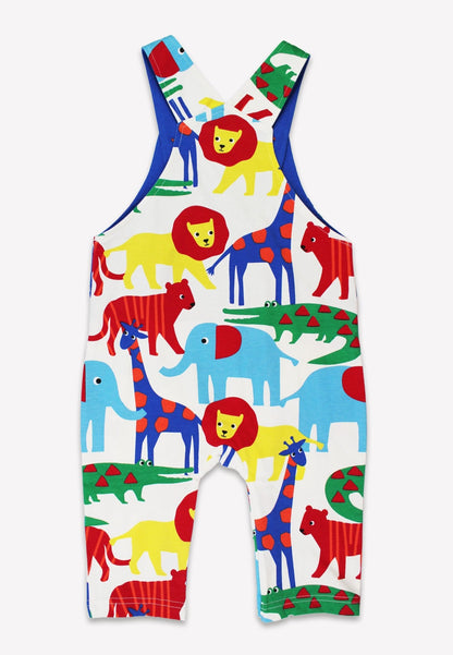 Organic Safari Print Dungarees - Toby Tiger