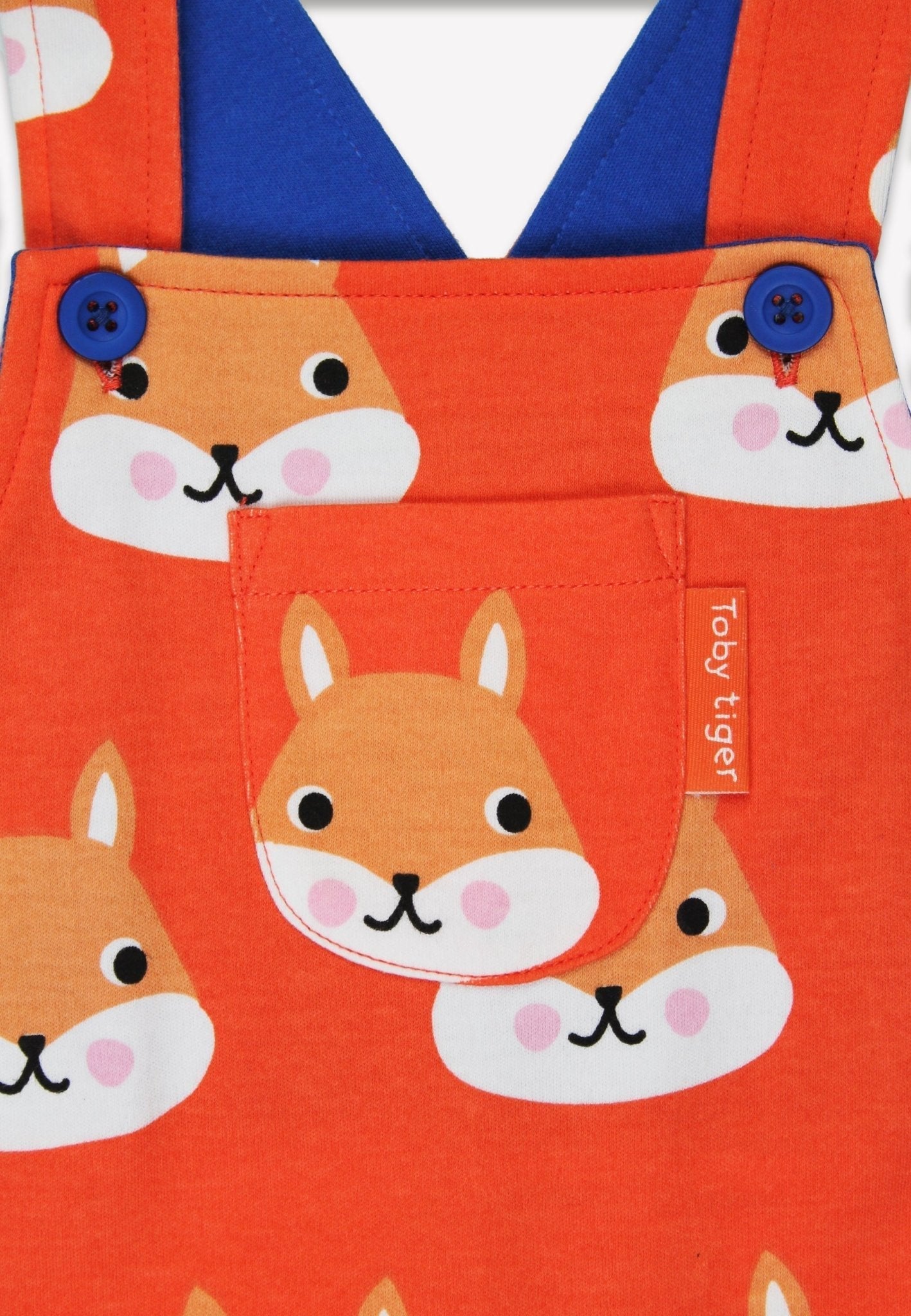Organic Squirrel Print Dungarees - Toby Tiger