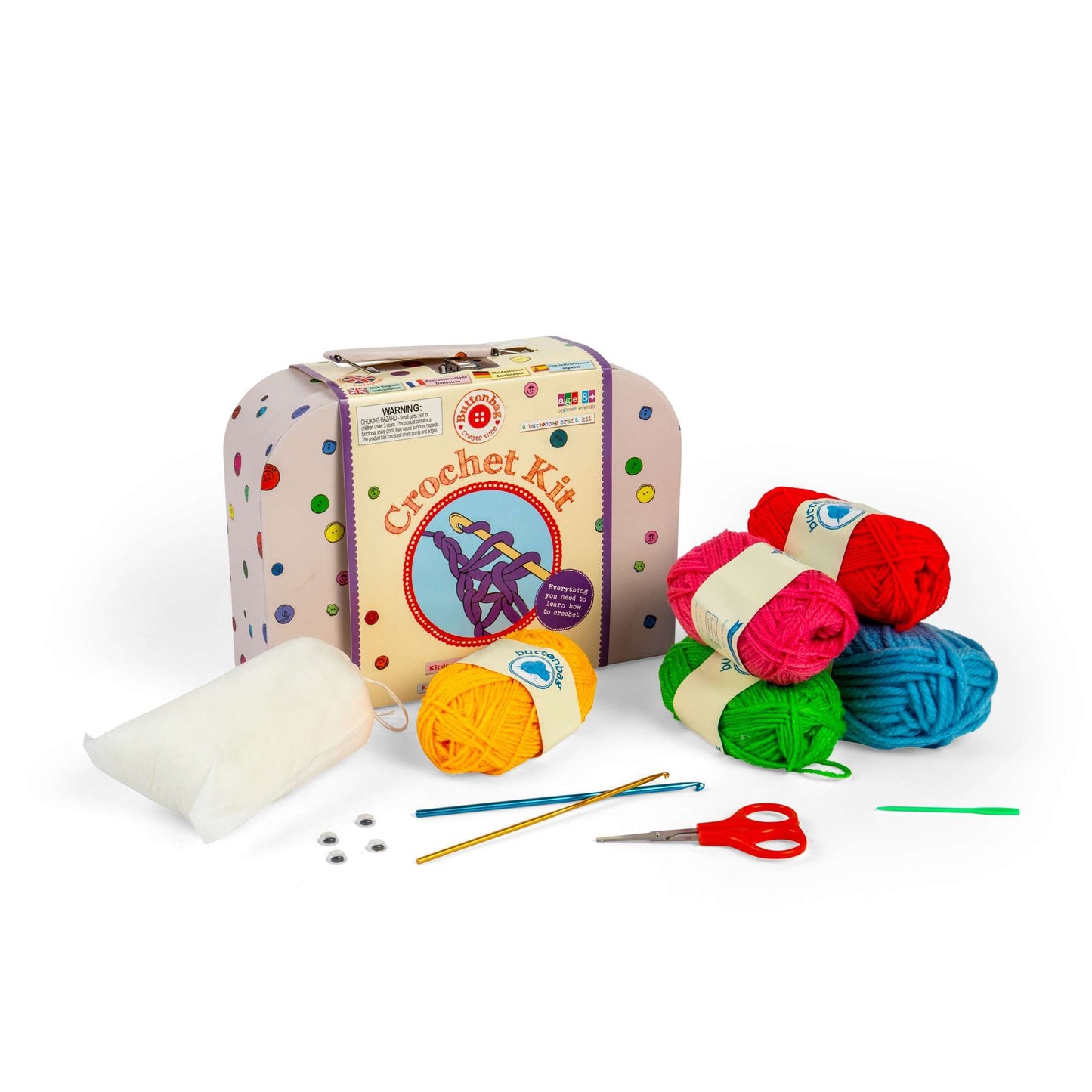 Crochet Suitcase Kit - Buttonbag - Toby Tiger