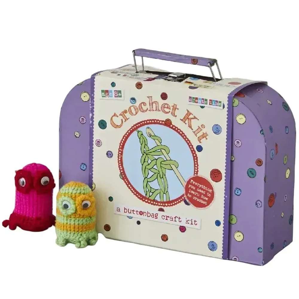Crochet Suitcase Kit - Buttonbag (Craft Kit) - Toby Tiger