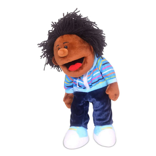 Black Boy Moving Mouth Hand Puppet - Toby Tiger