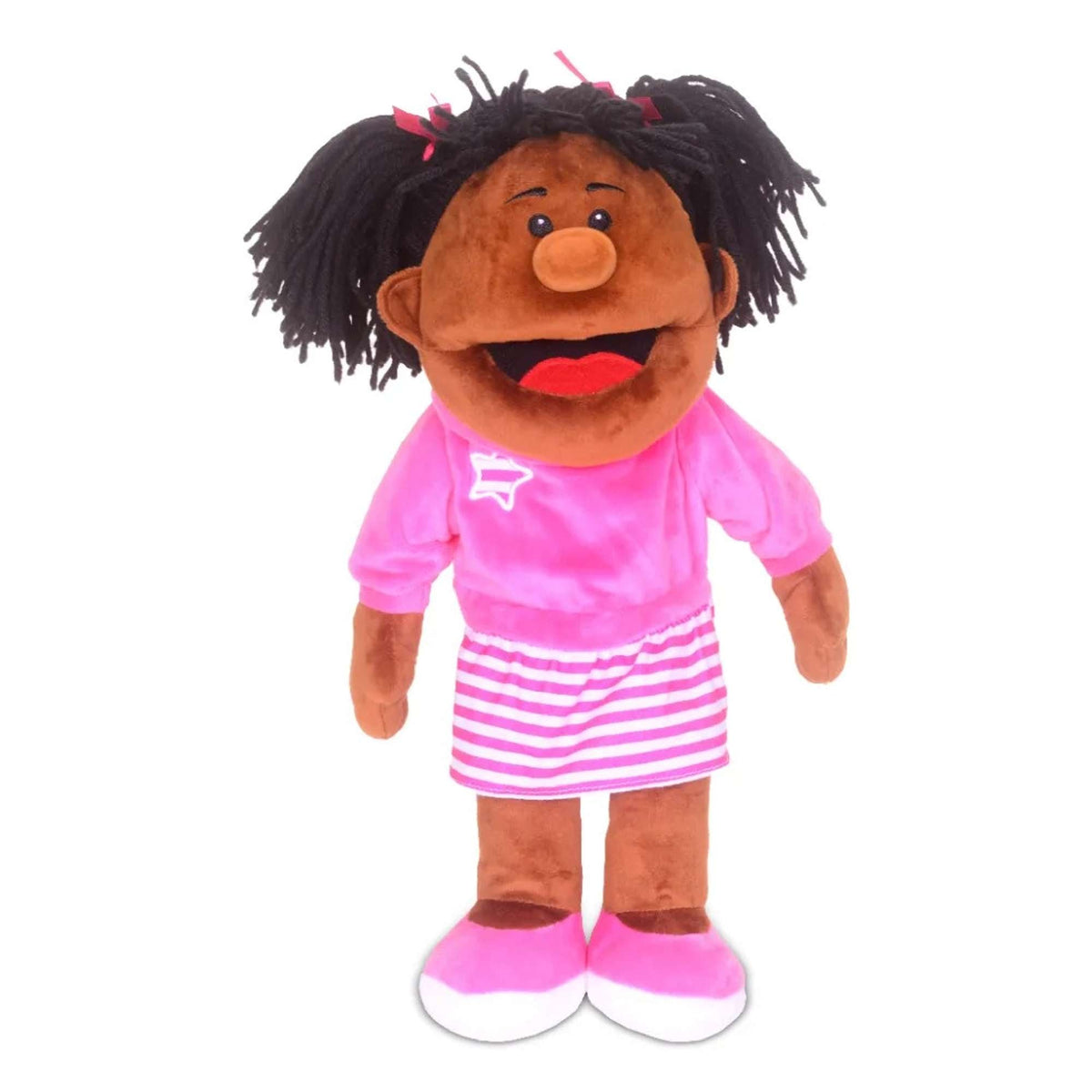 Black Girl Moving Mouth Hand Puppet - Toby Tiger UK