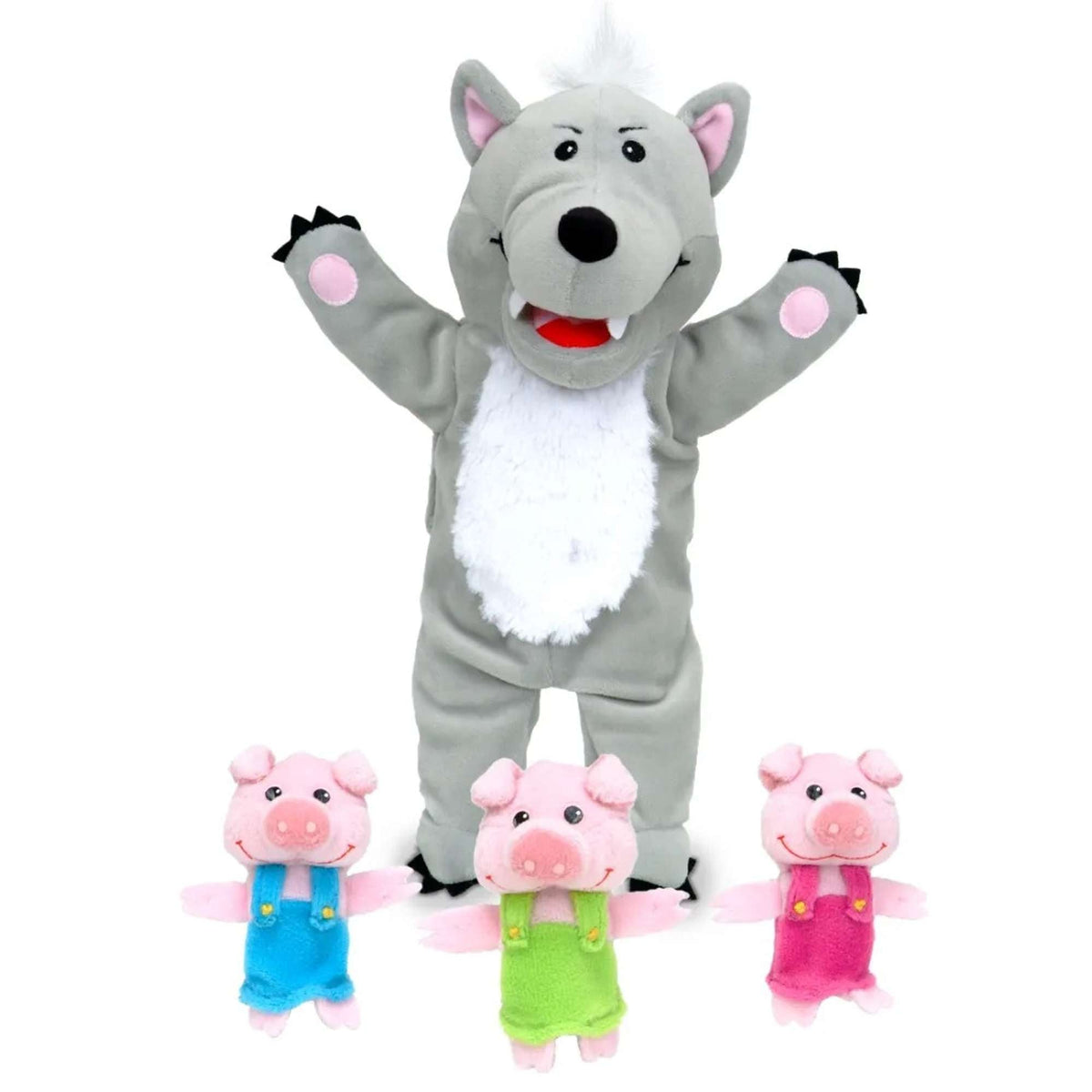 Big Bad Wolf With 3 Little Pigs Hand Puppet - Toby Tiger UK