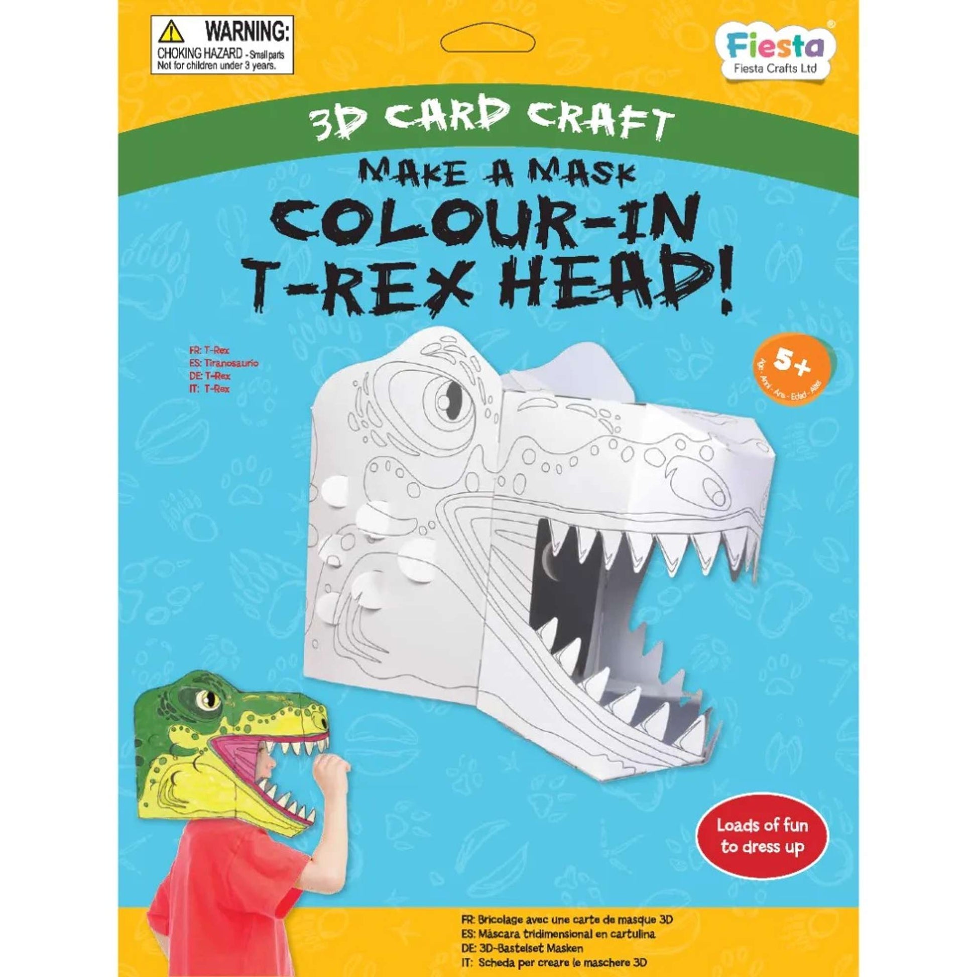 T - Rex Colour - in 3D Mask Card Craft - Toby Tiger