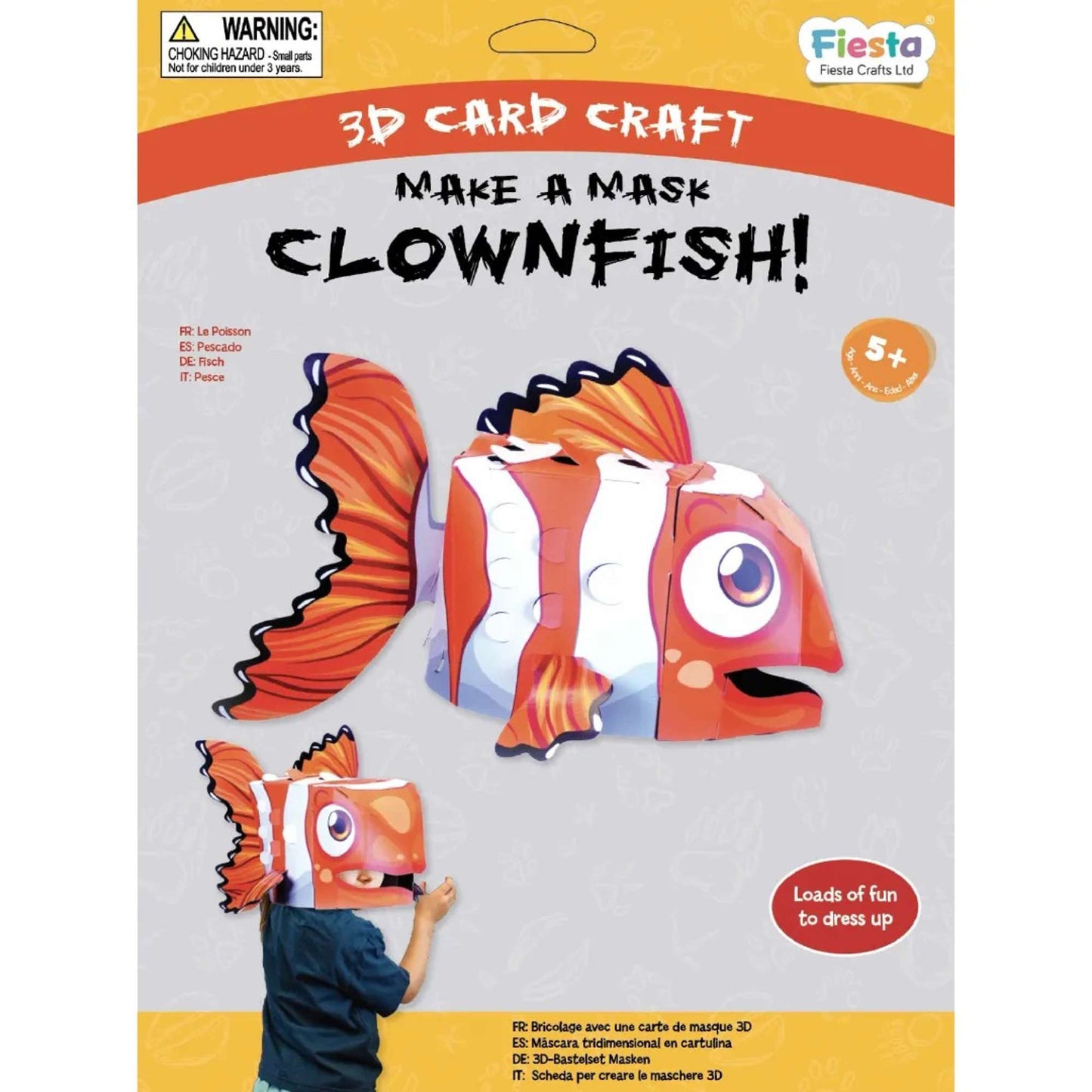 Clownfish 3D Mask Card Craft - Toby Tiger