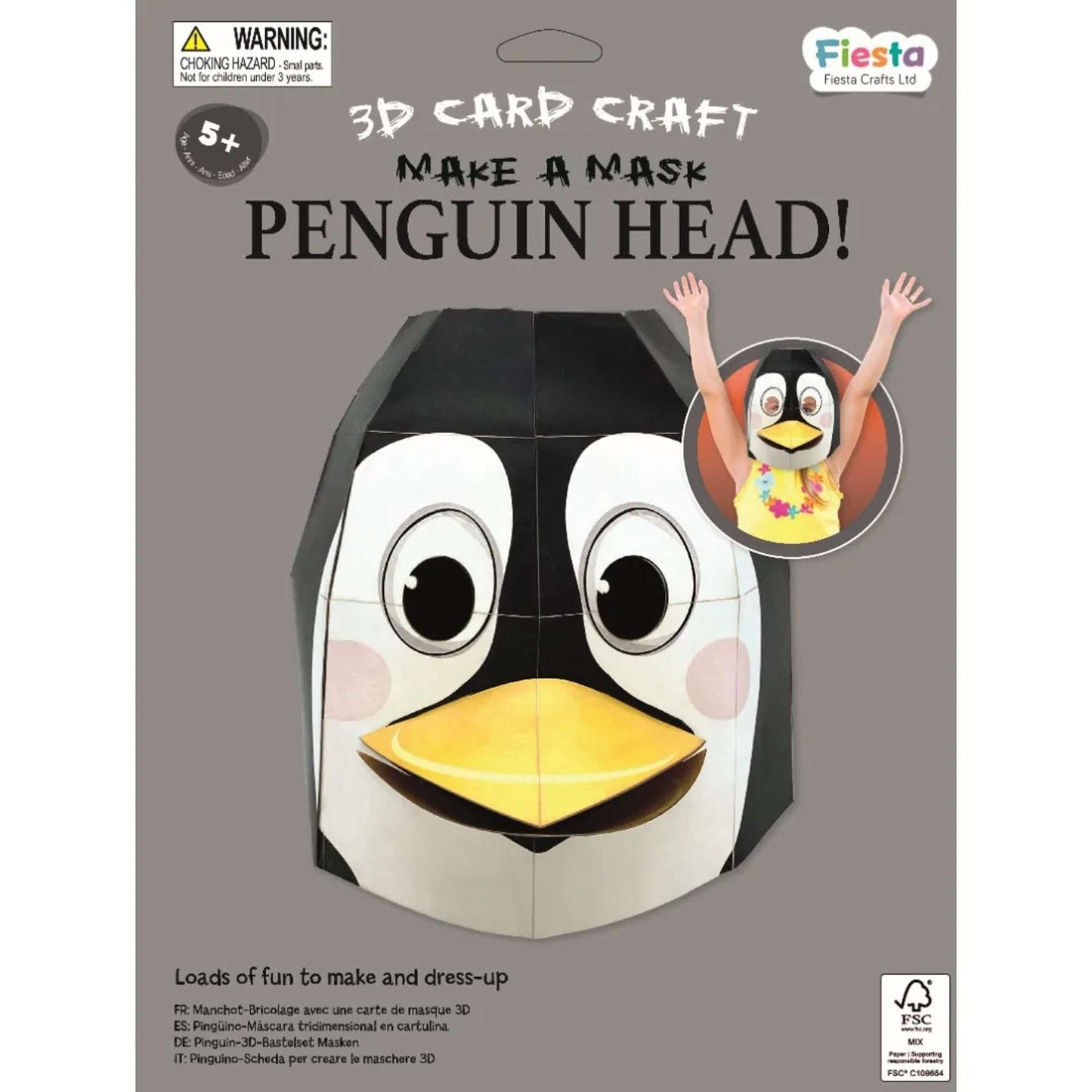 Penguin 3D Mask Card Craft - Toby Tiger