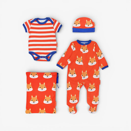 Organic Squirrel Print Baby Gift Set - Toby Tiger