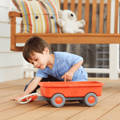 Orange Pull Along Kids Wagon - Toby Tiger
