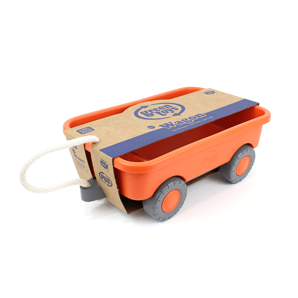 Orange Pull Along Kids Wagon - Toby Tiger